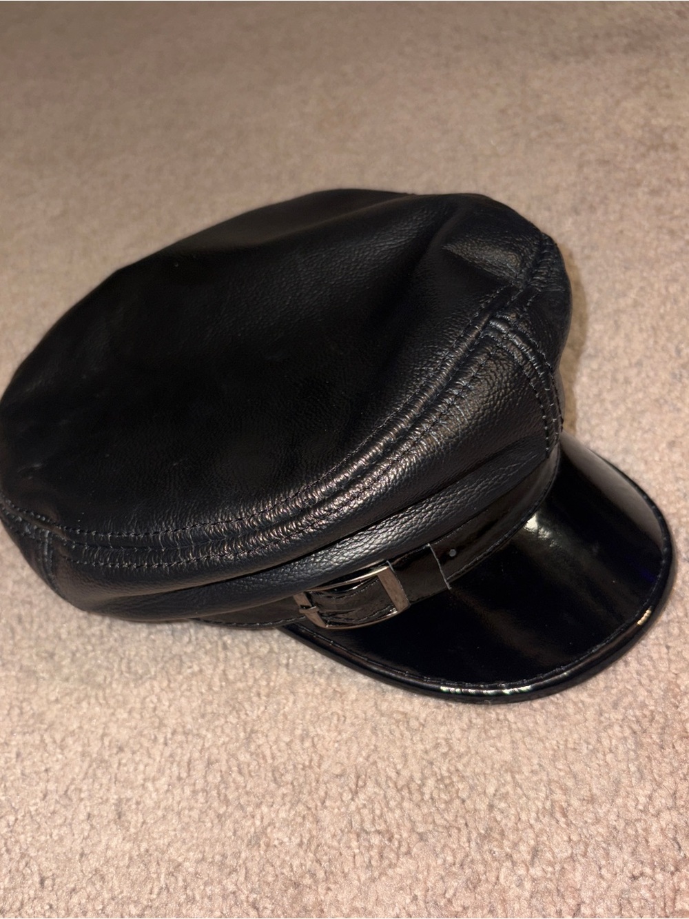 BDSM hat leather shinny patient leather